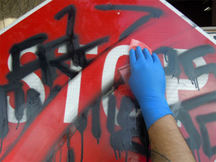 chemical removal of graffiti 